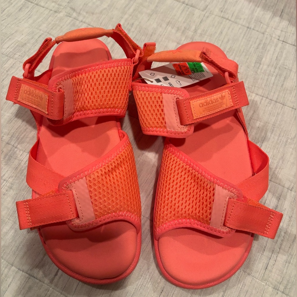 Adidas Kids Coral and Peach Sandals